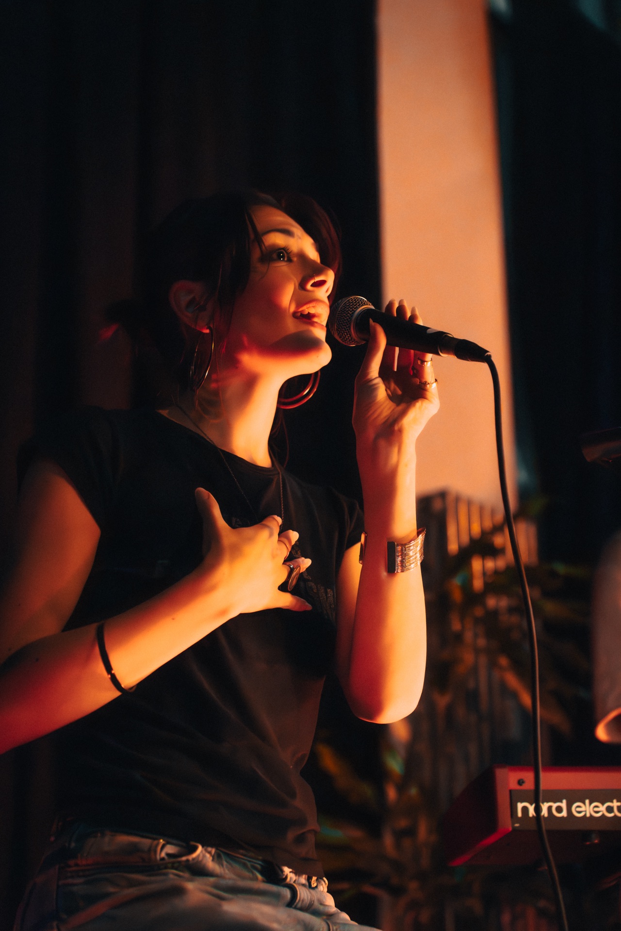 Loulia at the microphone